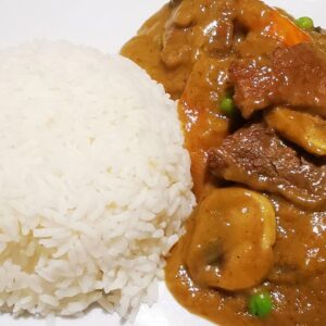 Beef Curry with Boiled Rice